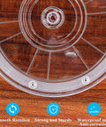 2 Pack Super Slick Acrylic Turntable Platter 6 Inch Crystal Clear Rotating Display Stand, top view showing smooth surface.