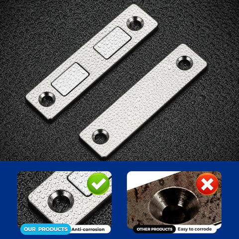 Rust Resistant Stainless Steel Magnetic Door Catch Set 6 Pack With Adhesive Cabinet Magnets for Closure