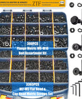 380PCS Flange Bolt Kit With Nuts And Washers For Metric M6 M8 And M10 Bolts 12 16 20 25 30 40mm shown in box compartments.