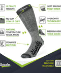 Merino Wool Hiking Socks For Men And Women Thermal Warm Crew Boot Socks For Cold Weather Comfort Fit For Trails Three Pairs Size ML