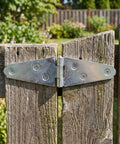 Heavy Duty Folding Butt Hinges Six Pack For Barn And Shed Doors Iron T Hinges With Lengthened T Shape And Multiple Predrilled Mounting Holes Silver Polished Finish Durable Easy Install Weather Resistant Hardware on wooden gate