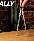 Precision Locking Woodworking Compass Draws Arcs From Two To Sixteen Inches With Quick Adjust Wingnut on wooden table.