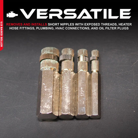Internal Pipe Removal Tool Nipple Extractor Set Four Piece Inside Pipe Wrench Set for removing broken threads and fittings