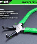 4 Piece Snap Ring Pliers Set With 7 Inch Internal And External Circlip Pliers Kit, Straight And Bent Jaw, CR-V Steel, close-up view