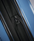 Zipper detail on Lightweight 3-Piece Polycarbonate Spinner Suitcase Set With 4 Smooth Spinner Wheels, Scratch-Resistant Honeycomb Exterior