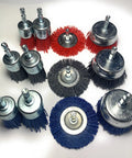 12 Pack Nylon Filament Abrasive Brush Drill Wheel And Cup Brush Set With One Quarter Inch Shank for DIY surface prep