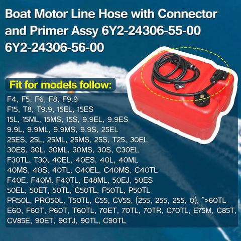 Boat Line Hose With Connector And Primer Assembly For Yamaha Outboard Motors with red external tank