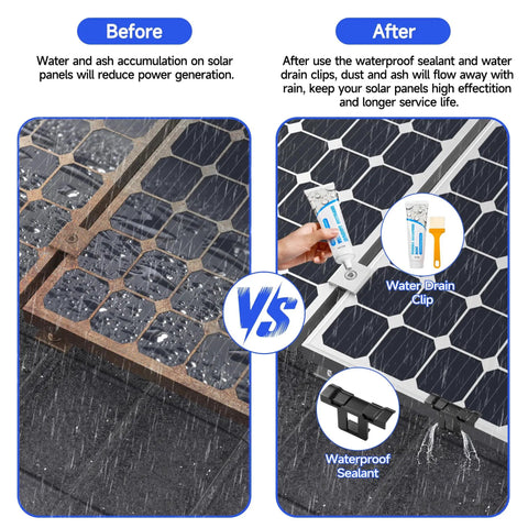 Comparison of solar panels showing Heavy Duty Aluminum Solar Panel Mounting Brackets Kit 10 Pack for Flat and Pitched Roofs usage