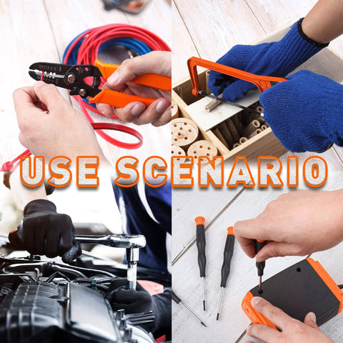Various hand tools from All In One 238 Piece Socket Wrench Auto Repair And Home DIY Tool Set in use for repairs and maintenance.