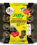 Seed Starting Greenhouse Kit For Tomatoes And Vegetables, 16 Biodegradable Expanding Peat Pellets packaging