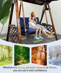 Waterproof Swing Cushions For Outdoor Furniture 2 To 3 Seater With Ties And Backrest 4 Inch Thick Patio Bench Cushions on swing