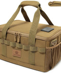 Rugged 18L Camping Storage Bag With Tactical Utility Tote Water Resistant 600D Nylon Organizer For Gear Includes Shoulder Strap US Flag Patch Durable Trunk Organizer Available In Black Khaki Army
