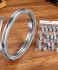 304 Stainless Steel Hose Clamp Assortment Kit With 12 Ft Cut To Fit Metal Strap And 8 Fasteners, Adjustable Worm Gear Pipe Clamps Perfect For Ductwork And Muffler DIY Strapping Home Essentials, coil and fasteners