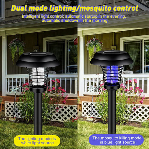 4 Pack Solar Bug Zapper Lights Waterproof Mosquito Killer Outdoor Bug Zappers for Moths Gnats Flies Indoor Outdoor Garden Patio Purple and White Solar Powered