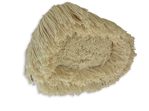 Premium Wedge Dust Mop Refill 10 By 6.5 Inches Crafted From Washable Natural Cotton, shown in cleaned condition.