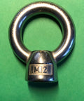 Tough As Nails Marine Grade Stainless Steel 316 M12 Lifting Eye Nut showing eye bolt design on green background.
