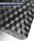 Close-up of 48 By 30 Inch Chair Mat For Low Carpet Floors, showing unique 3D pattern design on a thick, sturdy carpet protector.