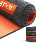 Shop Grade Heavy Duty Oil Spill Mat For Garage Floors 63 By 31 Inch Reusable Oil Absorbent Pad With Waterproof Rubber Backing
