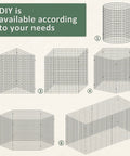 24 Pack DIY Metal Plant Protectors For Deer, Garden Fence Barrier, six different configurations of square mesh plant cages.