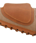 Rugged Leather And Canvas Gun Buttstock Cheek Rest Riser With Shell Holder For Scoped Rifle Brown Color One Inch Cheek Pad