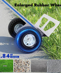 Aluminum Hand Truck Dolly With 9.84 Inch Pneumatic Tires Heavy Duty 500 Lb Capacity Platform Cart For Transport And Moving In Warehouse Home Or Supermarket Easy Glide No Sweat Appliances Furniture Boxes, 9.84-inch rubber wheel close-up on grass