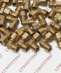 Heavy Duty Brass Compression Elbow 90 Degree Connector Fits 5 16 Inch Tubing With 1 4 Male Npt Thread Includes Nuts And Ferrules Bulk Pack Of Two Fifty scattered on surface.