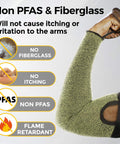 Core Arm Protection Sleeves S081 showing non-PFAS, fiberglass-free, flame retardant protection with thumbhole design