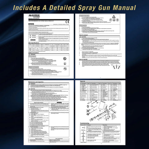 Pro Gear HVLP Spray Gun Total Package With Three Swap Out Nozzle Kits Large Aluminum Cup And Quick Change Tips manual details and instructions.