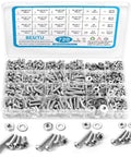 All In One 720 Piece Stainless Steel Machine Screw Set With Phillips Pan Head Nuts Bolts and Flat Washers in case