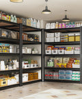 Must-Have Heavy Duty Garage Shelving Unit With Five Adjustable Tiers 2400 Pounds Capacity Metal Storage Racks in a pantry setting
