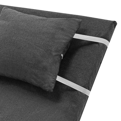 Electric Lifting Backrest For Bed With Breezy Remote And Foot Rest, Smooth Adjustable Sit Up Bed Chair For Seniors, Big Time Comfort Cotton Linen Recovery Support Frame In Grey with cushion on bed.