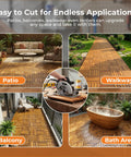 Durable Acacia Hardwood Interlocking Deck Tiles For Patios And Walkways Snap Together No Tools Required Used in Various Places