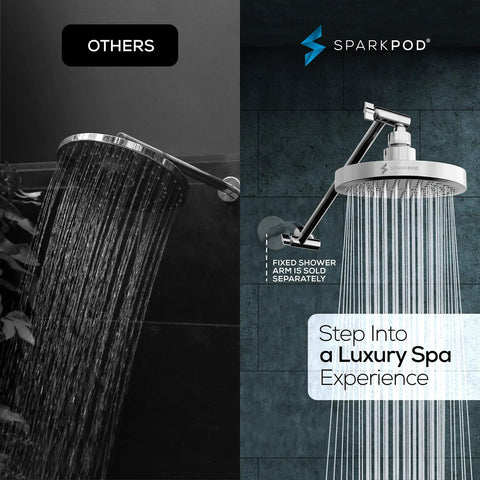Round Rain Shower Head With Extension Arm For High Pressure Rainfall, Height Adjustable, Easy One Minute Install, 6 Inch Polished Chrome Shower Head Upgrade For A Spa Like Downpour At Home
