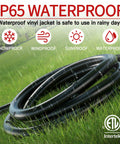 Ultra Tough Outdoor Extension Cord 100 Ft 16 AWG 10A 1250W 125V SJTW Waterproof Weatherproof Flame Retardant Black 3 Prong