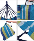 Double Hammock For Two People Outdoor Chill Zone Relaxation 98.4 X 59.1 Inches with 660 Pound Capacity in carrying bag detail.