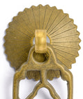 Close-up of a Flower Box Brass Cabinet Pull from the Flower Box Brass Cabinet Pulls Set of 2, 2.1 Inch Length Brass Hardware Handles For Cabinets And Furniture, Architectural Interior Design Hardware With Radial Washer Accessories For Easy Installation, showcasing the radial washer design.