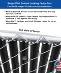 Top view of Wave Slat Privacy Slats For Chain Link Fences Single Wall Bottom Locking Design Fits 4 To 8 Foot High Fences 9 Color Options
