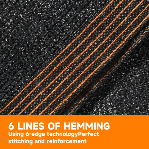 Close-up of 90 Percent Shade Cloth With UV Resistant Durable Mesh Tarp Grommets showing reinforced edges and strong hemming.