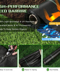Heavy Duty Weed Barrier Landscape Fabric 2.6 Ft By 100 Ft Thick Garden Blocker Cloth Weed Mats for Weed Control shown in use with scissors