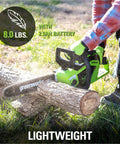 Smooth Operator 40 Volt Cordless Electric Chainsaw With 14 Inch Guide Bar And Brushless Motor Tool Only for fast limb cutting.