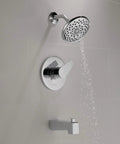 Xander Tub Shower Trim Kit Chrome Finish With Full Body Spray, Massaging Spray, Pause Water Flow, Soft Rubber Touch Clean Spray Face