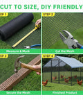 48 Inch By 100 Foot Black Vinyl Coated Hardware Cloth With One Half Inch Mesh, 19 Gauge Welded Wire Fence installation steps.