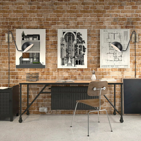 Addison 1 Light Plug In Wall Sconce In Matte Black With Antique Brass Accents Mid Century Modern Style in stylish workspace