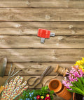 Heavy Duty Manual Hand Crank Winch for Greenhouse Film Winder, red aluminium alloy and steel sidewall vent part on wood