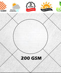 Close-up view of 200GSM HDPE fabric detail for White 10x10 Sun Shade Sail Canopy For Outdoor Patio Backyard Ready Deck Carport