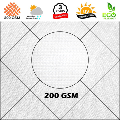 Close-up view of 200GSM HDPE fabric detail for White 10x10 Sun Shade Sail Canopy For Outdoor Patio Backyard Ready Deck Carport