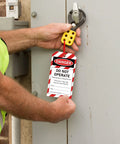 Lockout Tagout Kit Value Pack 50 Do Not Operate Tags And 50 Zip Ties For Quick Safe Lockout Procedures On Industrial Equipment Heavy Duty Easy To Hang Great For Worksites And Maintenance, yellow tag on electrical panel