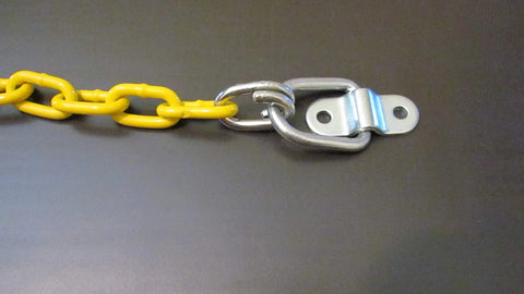 Drop Dead Solid Premium 10 Foot Twist Lock Fall Protection Kit For Roofer Safety And Ladder Work With Heavy Duty Anchor Strap Secure Grip Hardware Built To Last, showing yellow chain with metal connector.