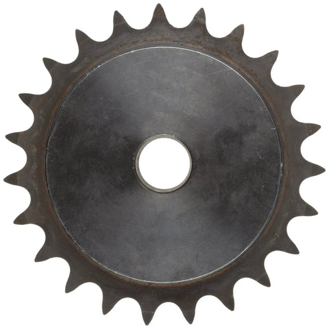 Rock Solid Triple Strand Roller Chain Sprocket For Sixty Chain With Thirty Teeth And Three Quarter Inch Pitch Includes One Inch Bore Type B Hub Setup Made From Premium Steel, top view showing teeth and bore.