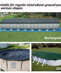 Heavy Duty Pool Cover Winch and Cable Kit for Above Ground Pools, 102 Ft Wire and Winch on rectangular, round, oval pool covers